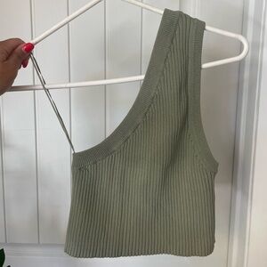 nwt green one shoulder Zara tank